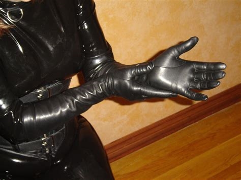 leather gloves handjob nude