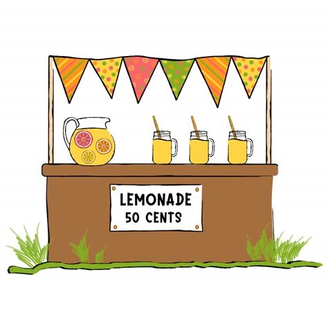 lemonade stand transparent background nude