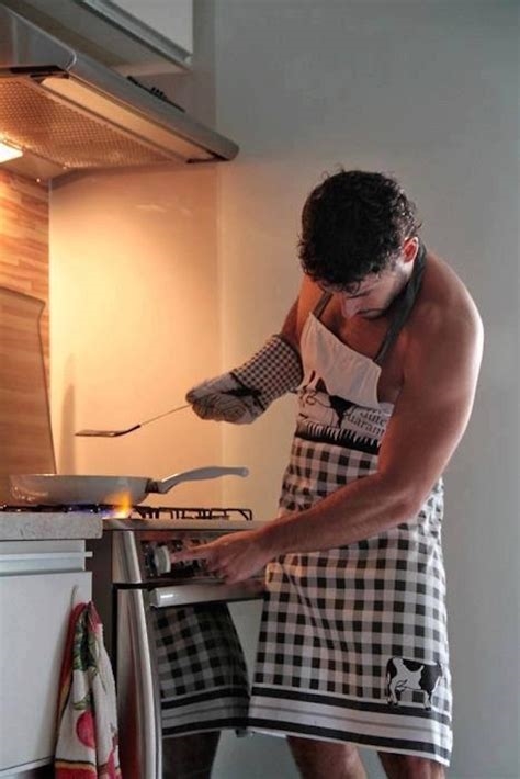 men cooking naked nude