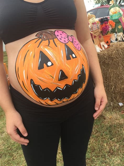painted pregnant belly for halloween nude