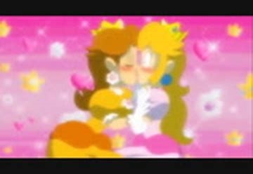 peach and daisy kissing nude