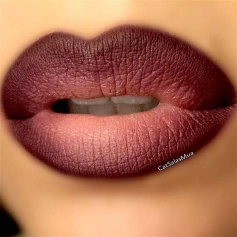 red black ombre lips nude