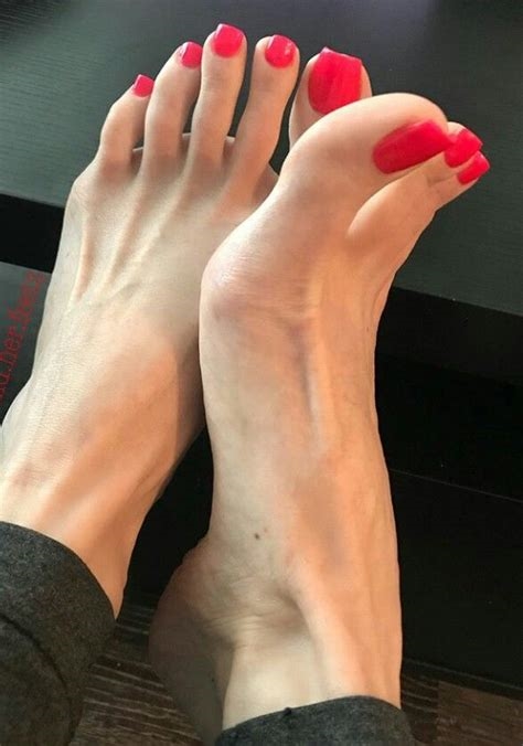 red toe footjob nude