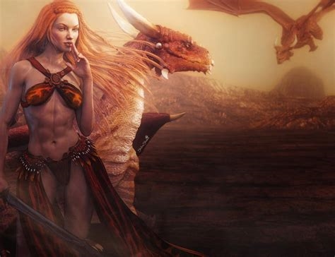 redhead with dragons nude