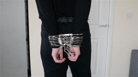self bondage handcuffs nude