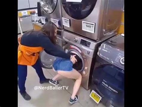 step sis gets stuck in washing machine nude