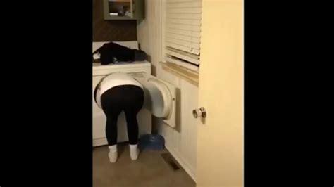 stepsis gets stuck in washing machine nude