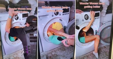 therealbrittfit washing machine nude