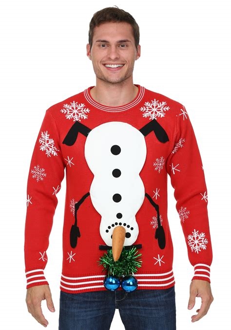 ugly christmas sweater with mirror nude
