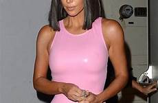 kim kardashian spanx dress nipples versace through outfit pink exposed slightly coloured flesh bust around also her picture star mega