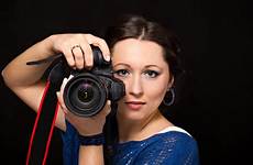 female photographer camera stock