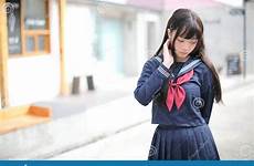school japanese girl downtown portrait high child
