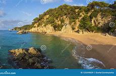 beach nudist spain sandy spanish sa costa brava lloret stones rocks cala mar water mediterranean preview