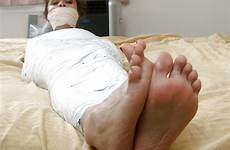 bondage feet bare mummification mummified dw