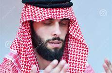 muslim man praying arabic mosque back preview