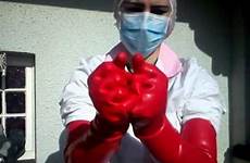 nurse gloves fetish latex red