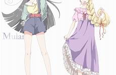 disney rapunzel mulan zerochan anime tangled fanart pixiv princess outfits modern sleeves raglan conversion closed half eyes