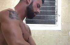 jerking off handsome guy muscle bathroom muscular thisvid bearded videos rating