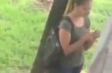 caught her woman butt taking selfies camera selfie public down pants over park random pulled phone she got appeared shirt