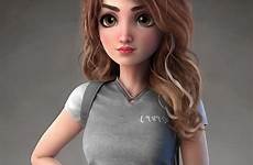 blender character artstation girl cute cartoon 3d model animation models artwork female modeling artworks may visit guru