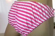 panties pink knickers bikini striped silky buttery frilly cute labelled fitting hip suit these will large