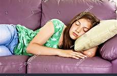 sleeping girl teenage sofa beautiful stock shutterstock search royalty
