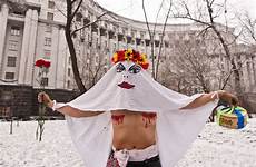 femen protest ghost nude