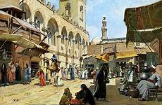 markt arabischer alberto 1907 cairo mosque italian qalawun 1936 1858 árabe publicdomainfiles arte mısır antik mountain orientalist