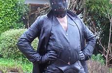 leather cock master harness boots hood