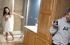 naked prank caught shower youtubers