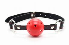 ball gag gags leather mouth red pu sex adult bondage heart pattern open oral fixation gagged band toy fetish toys