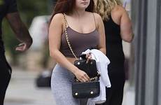 ariel winter pokies style nail street hollywood salon west gifs top outside gif tank braless yoga pants wearing animated giphy