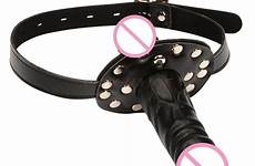 dildo gag double mouth ended strap toys strapon harness lesbian head sex bdsm bondage dong mouse zoom over