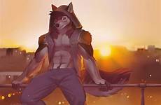 furry anime oc wolf sunset drawing anthro werewolf warm feeling choose board fantasy