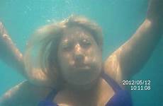 underwater breath holding nose wife pool her without