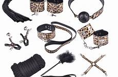 sex toys adult handcuffs bdsm bondage set kit sm gag rope restraint toy chains sexy games shackles whip leopard collar