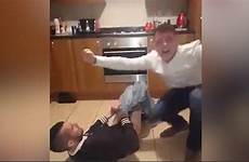 man his prank ripped trousers pants off loses floor he caught after around pull him video trying article ends rolls