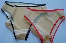 latex condom pants panties women underwear dildo sexy tight briefs female penis sock cekc shorts transparent stripe attached shipping jj