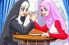 nayzak sisters hijab deviantart love muslim anime loving peaceful allah headscarf fries sake clothes islam christians zerochan cartoon french islamic