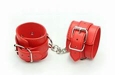 sex roleplay handcuffs restraints slave cuffs ankles faux restraint bondage couple toys leather red