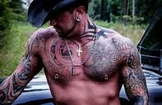 men cowboy tattoos sexy nipple country piercings cowboys hot inked guys nipples pierced guy hotties tattoo rings boys over man