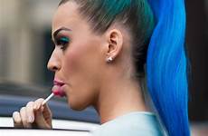 katy perry hair blue ponytail tumblr saved dyed