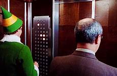christmas gif elevator elf buttons holidays pushing