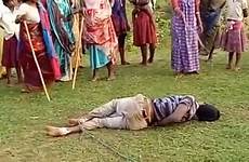 women tied child beaten man india rapist beat beating him tie rape sticks mothers her ground hit revenge whipped angry