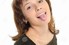 tongue girl sticking her stock dreamstime caucasian