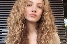 curly blonde hair natural wavy aesthetic short curls hairstyles model saved naturally styles