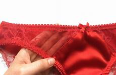 panties red lace silk lingerie