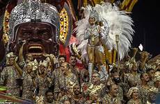 sao paulo carnival festival party goers brazilian float turn colour sea pictured lent five start day into samba beginning imperio