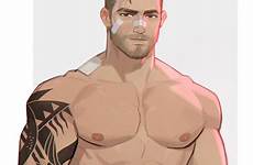 man character cartoon drawing twitter men guy characters gay amo fantasy fighter anime male bara muscle boxer drawings comics illustration