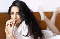 wallpaper bed woman hd laying shirt white collared indian actress dhulipala sobhita